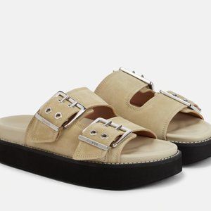 GANNI Egret Buckle Platform Sandal - NWT